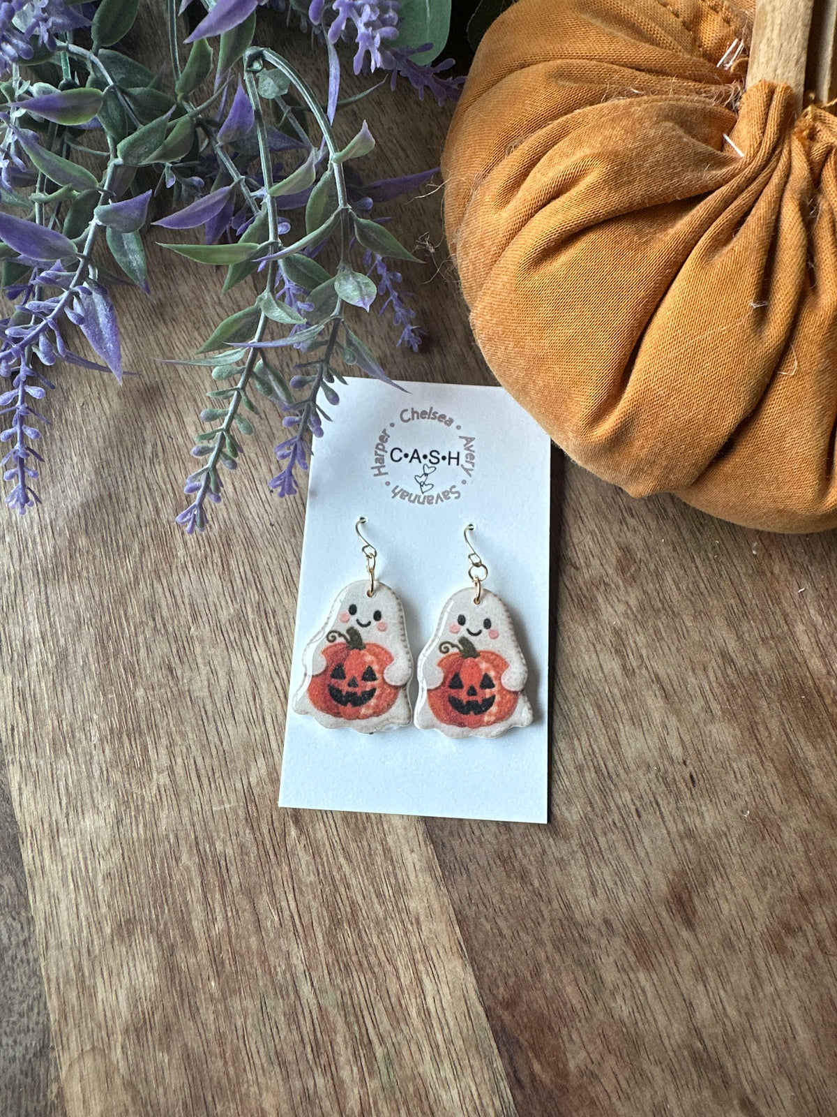 Ghost pumpkin dangles