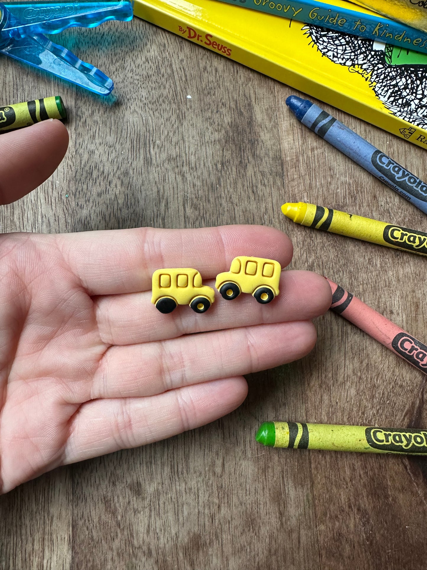 Bus stud earrings