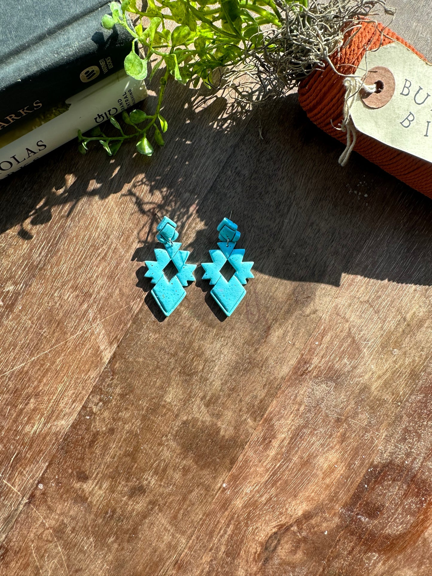 Turquoise ￼Aztec dangles