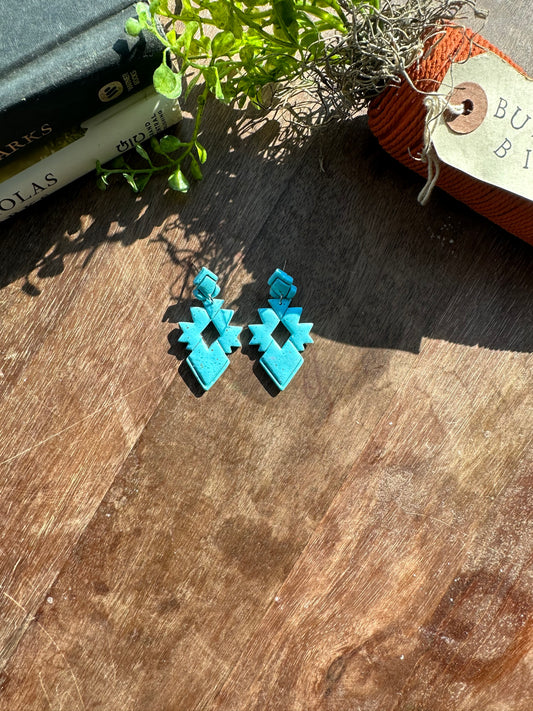 Turquoise ￼Aztec dangles