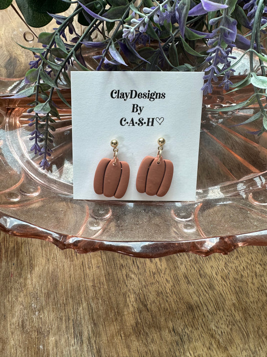 Terra cotta pumpkin dangles