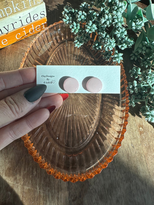 Pink circle studs