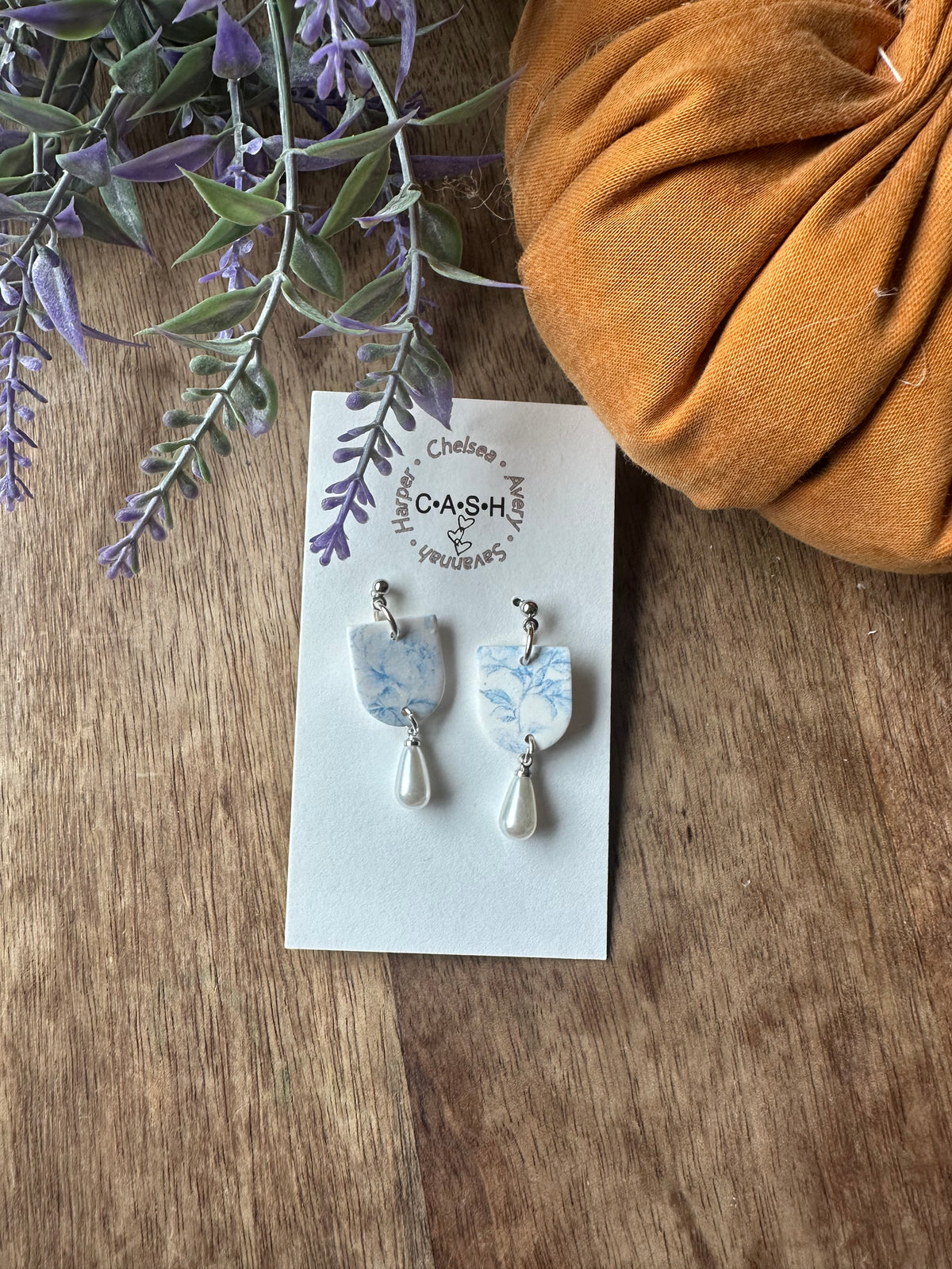 Blue floral elegant dangles