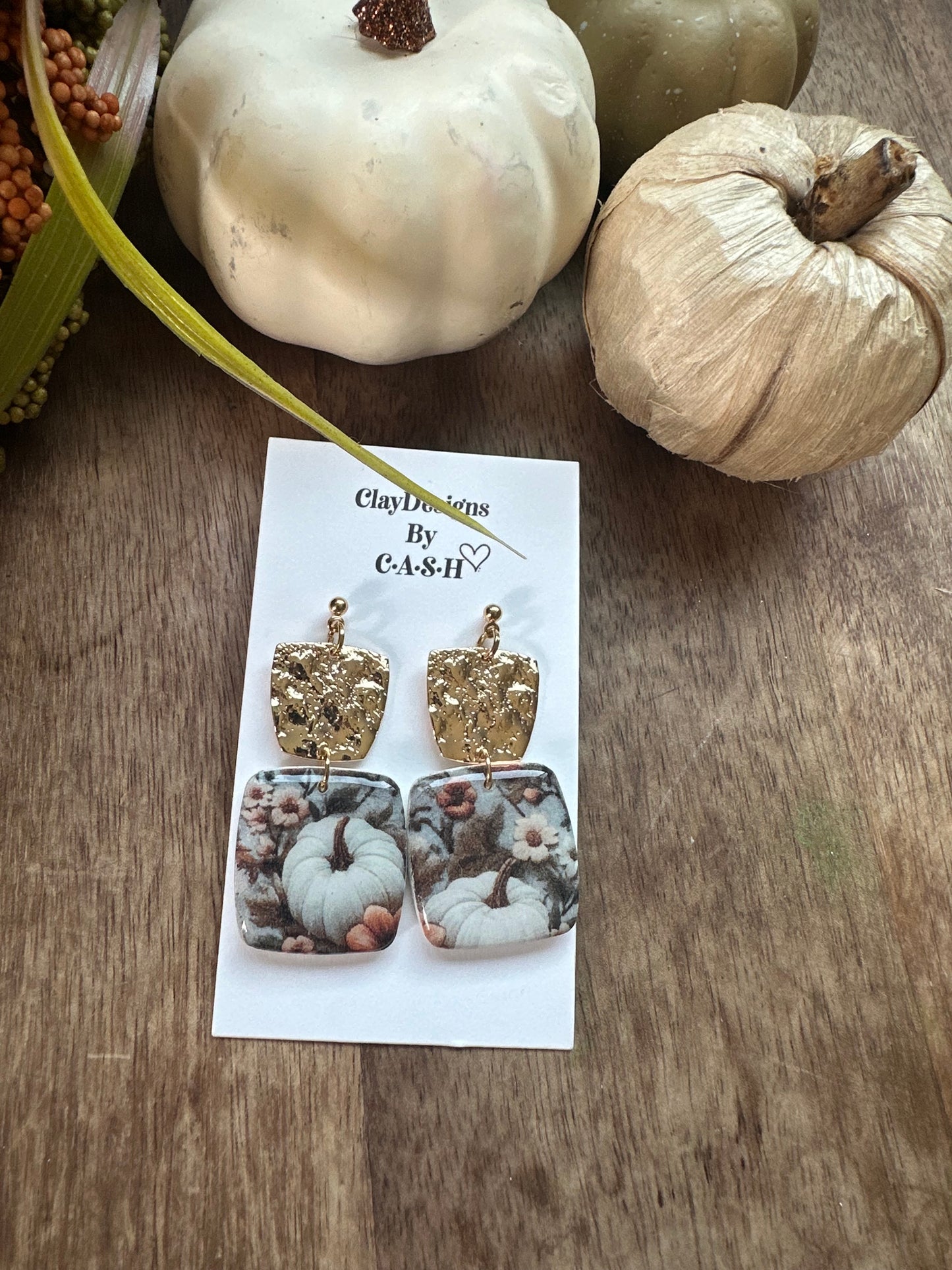 Pumpkin and gold dangles