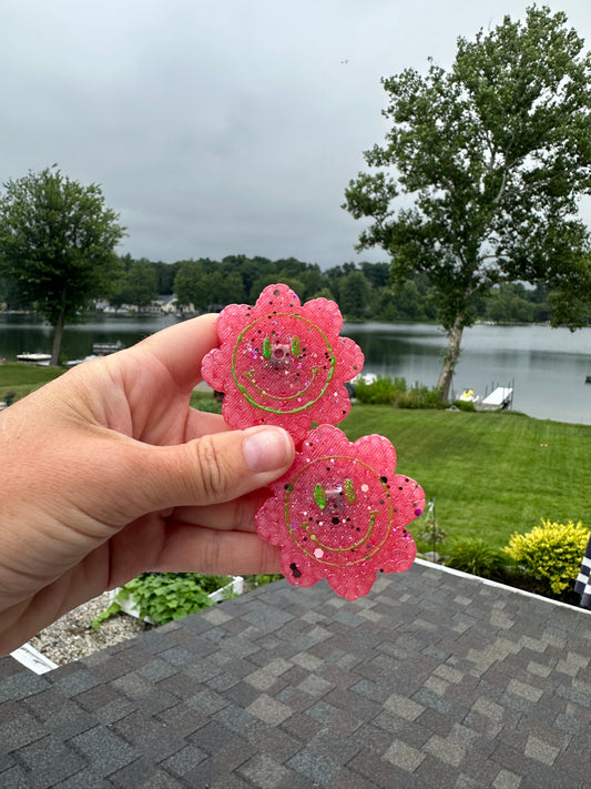 Smiley face flower vent clips