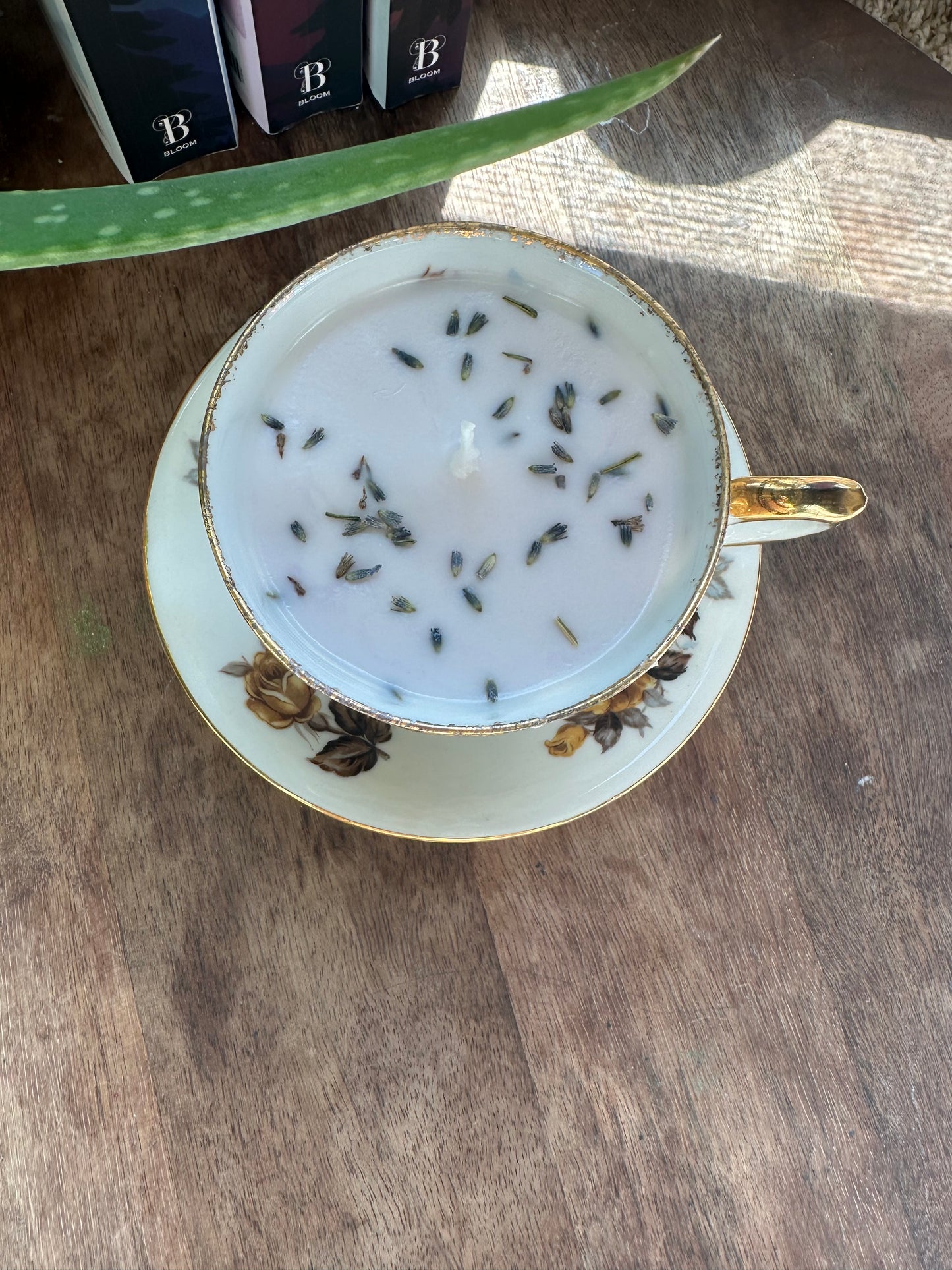 Lavender lemon teacup candle