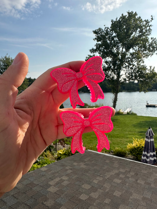 Pink bow vent clips