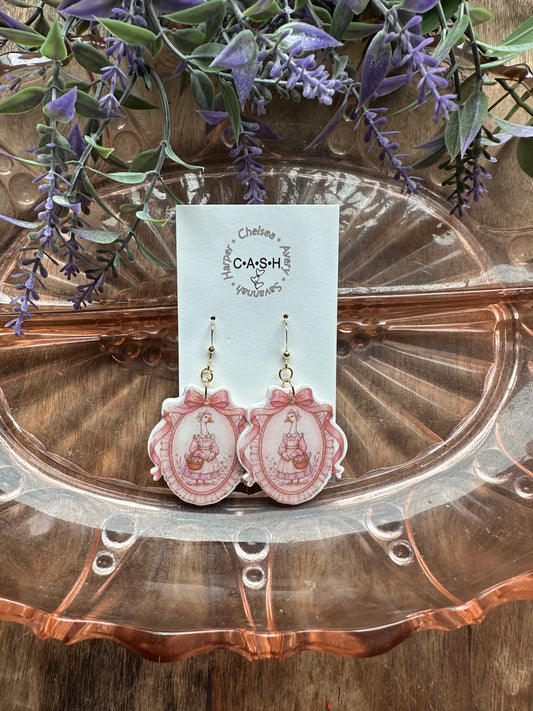 Pink mother goose dangles