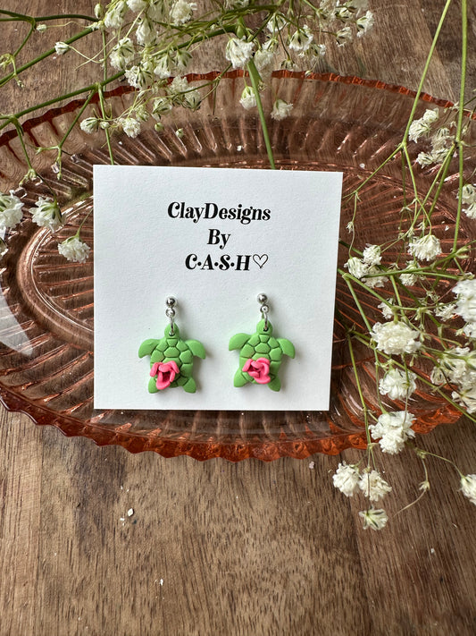 Turtle with flower dangles