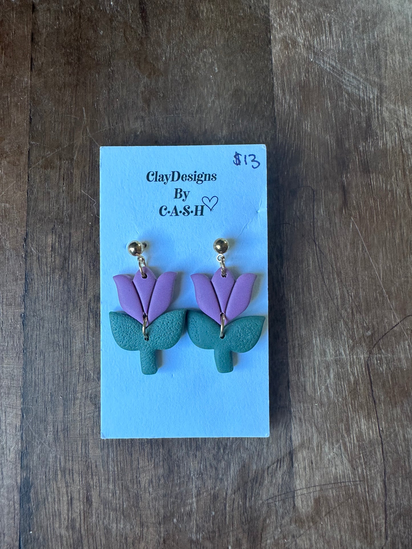 Purple tulip dangles