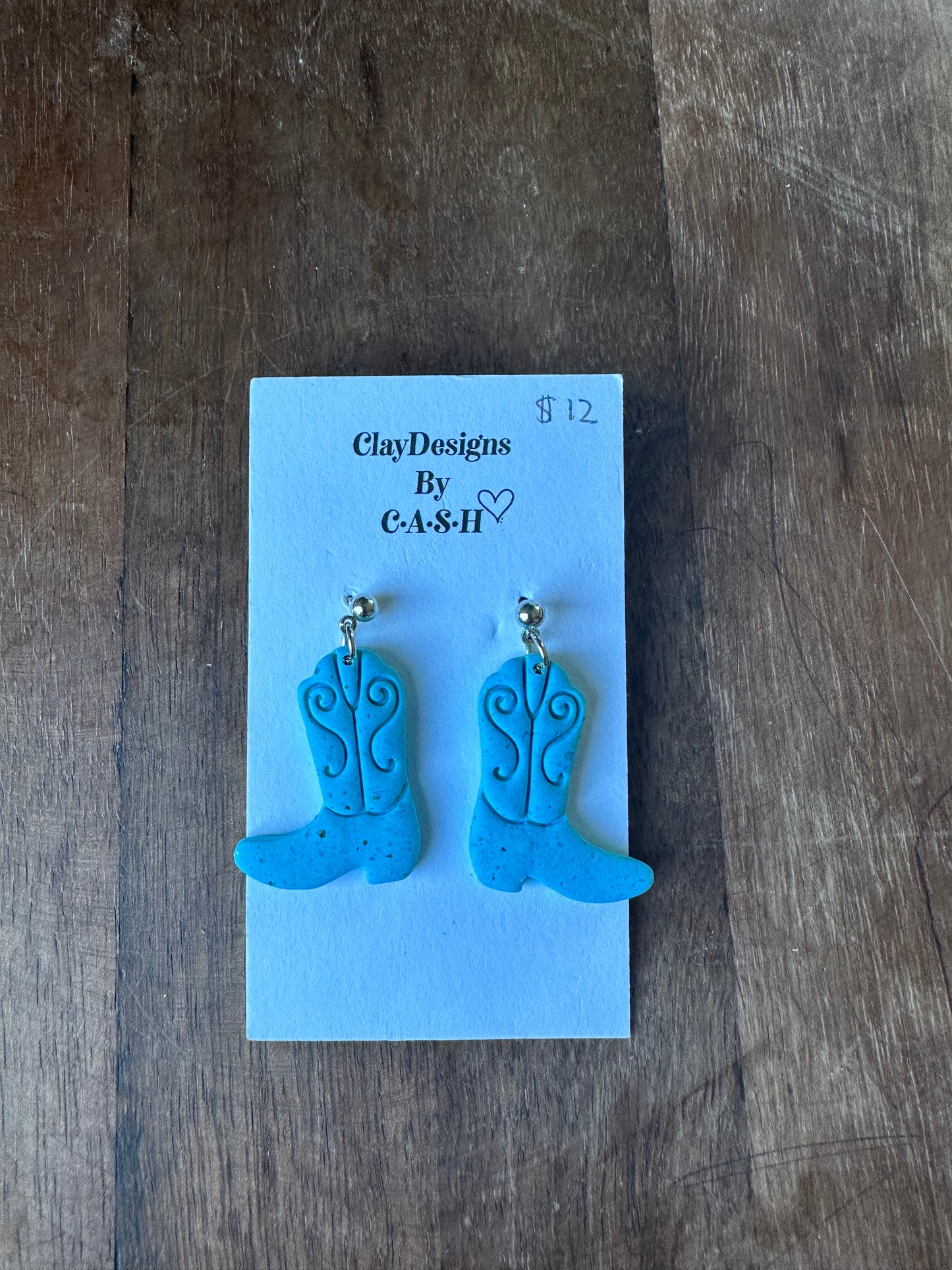 Turquoise cowboy boot dangles